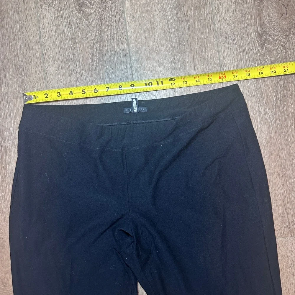 Eileen Fisher Women Pants Slim Ankle Stretch Viscose Jersey Black L
